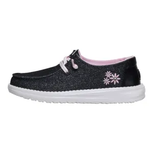 Wendy Youth Shimmer Flower - Charcoal Comfort Outsole Cushioned Feel